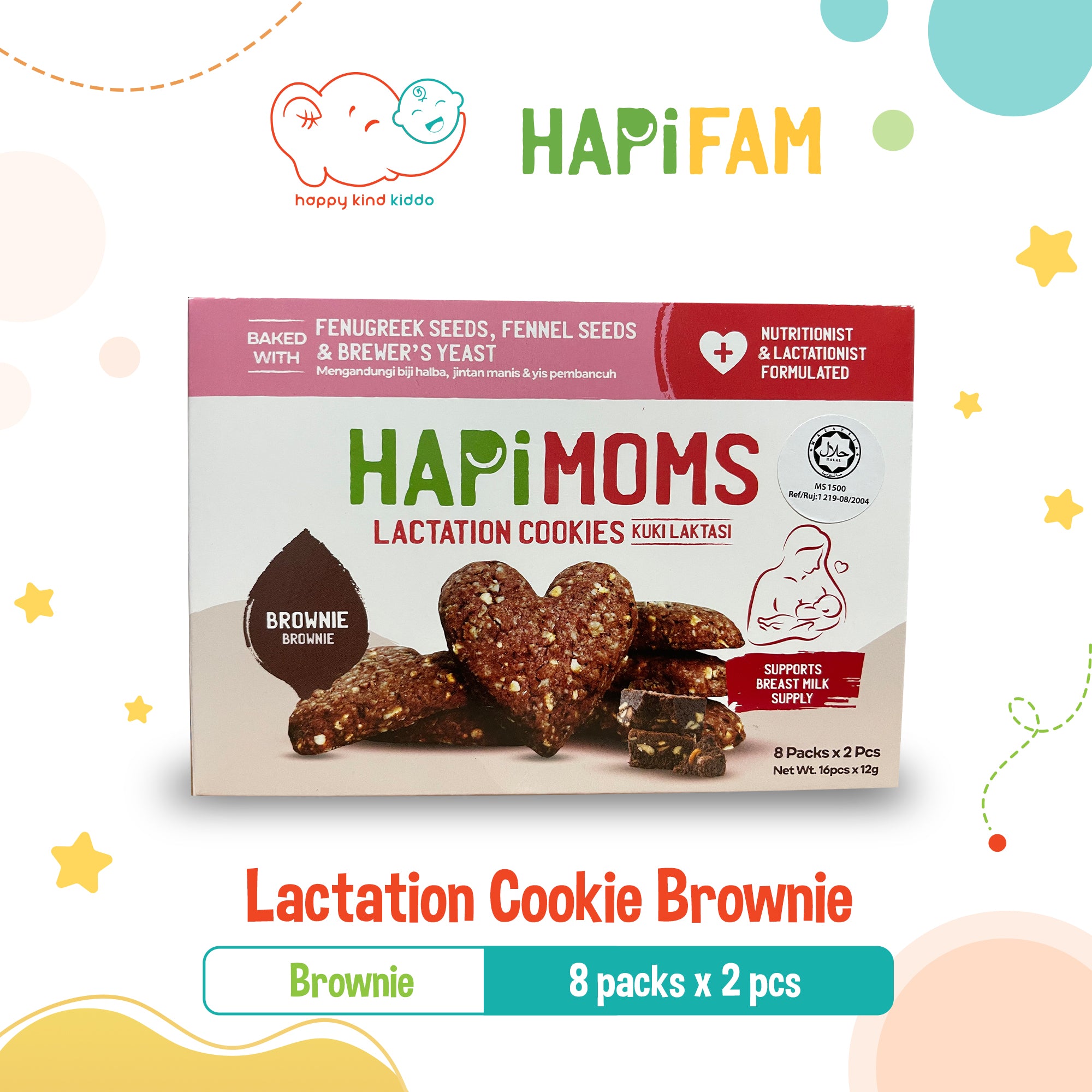 Hapifam HAPIMOMS Lactation Cookies, 3 Flavors (Choc Chip, Cookie Brownie, Mixed Berries)