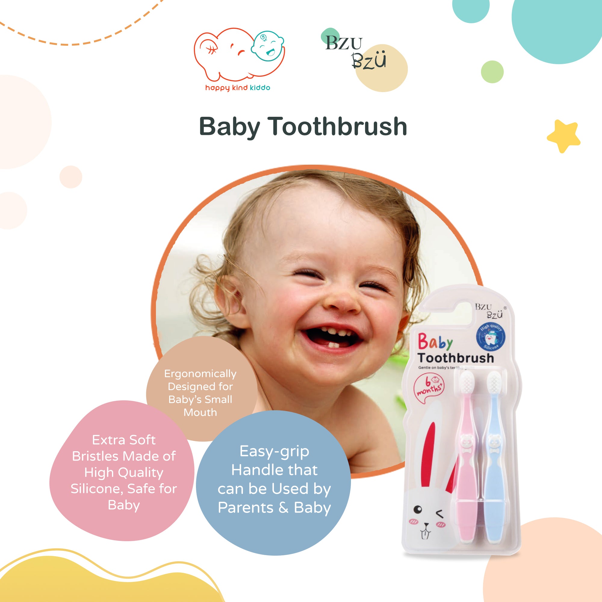 Bzu Bzu Baby Toothbrush (2-in-1)
