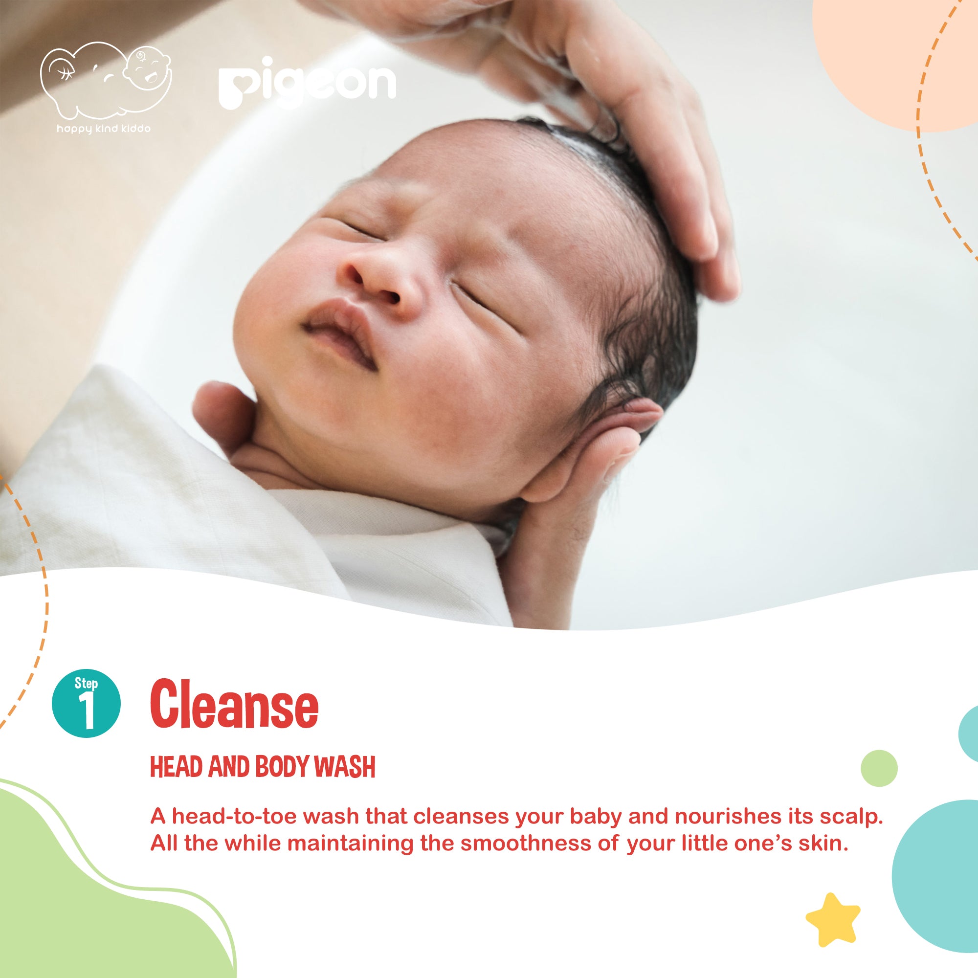 Pigeon Natural Botanical Baby Head and Body Wash (200mL, 500mL)