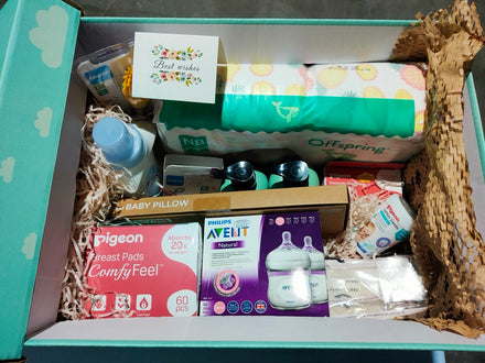 Newborn: NB nappies, bottles, buckwheat pillow