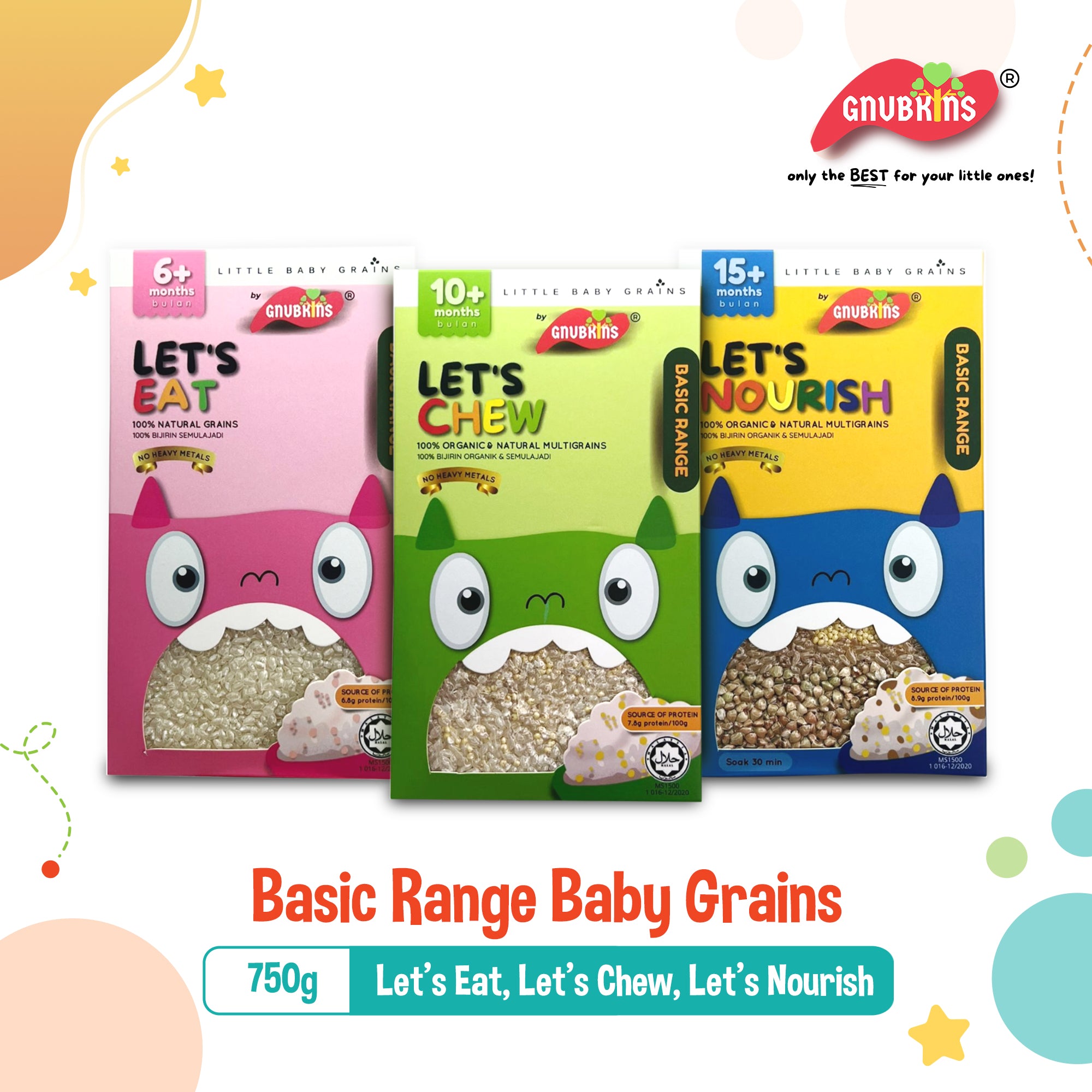 Gnubkins BASIC Range from 6M to 15M+, 3 Stages (Let's Eat, Let's Chew, Let's Nourish)