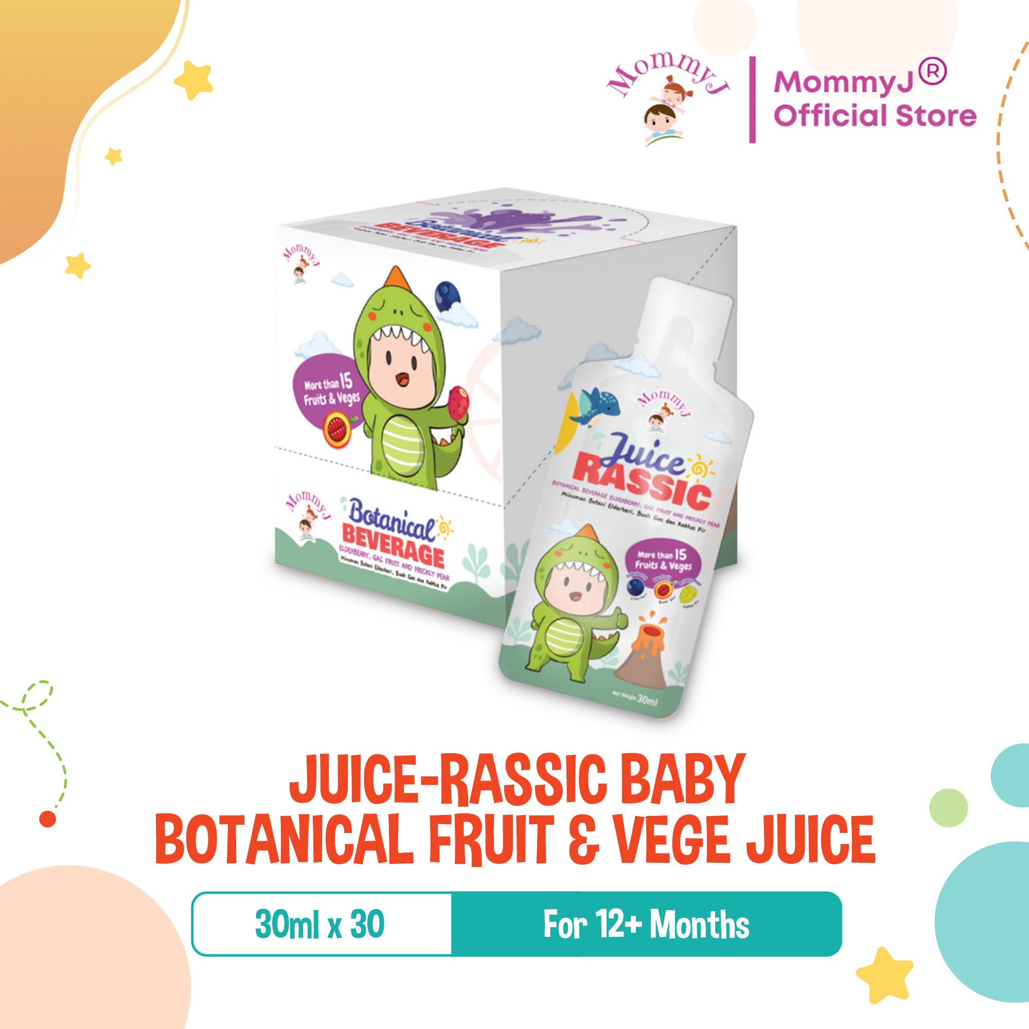 MommyJ Juice-rassic Baby Botanical Fruit & Vege Juice for 12M+