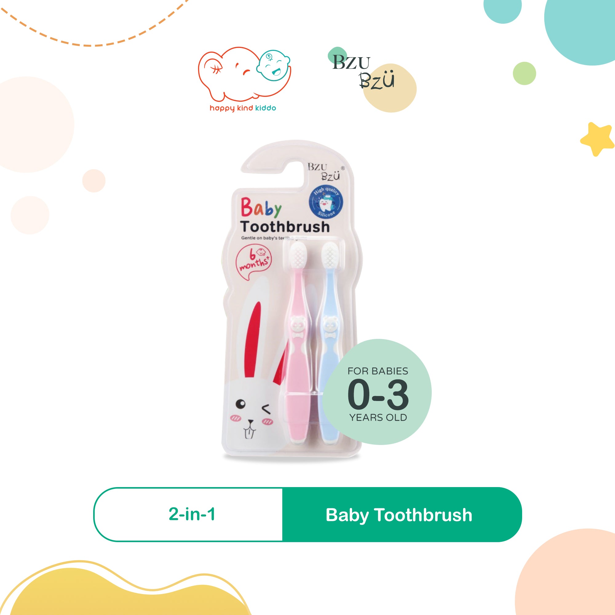 Bzu Bzu Baby Toothbrush (2-in-1)