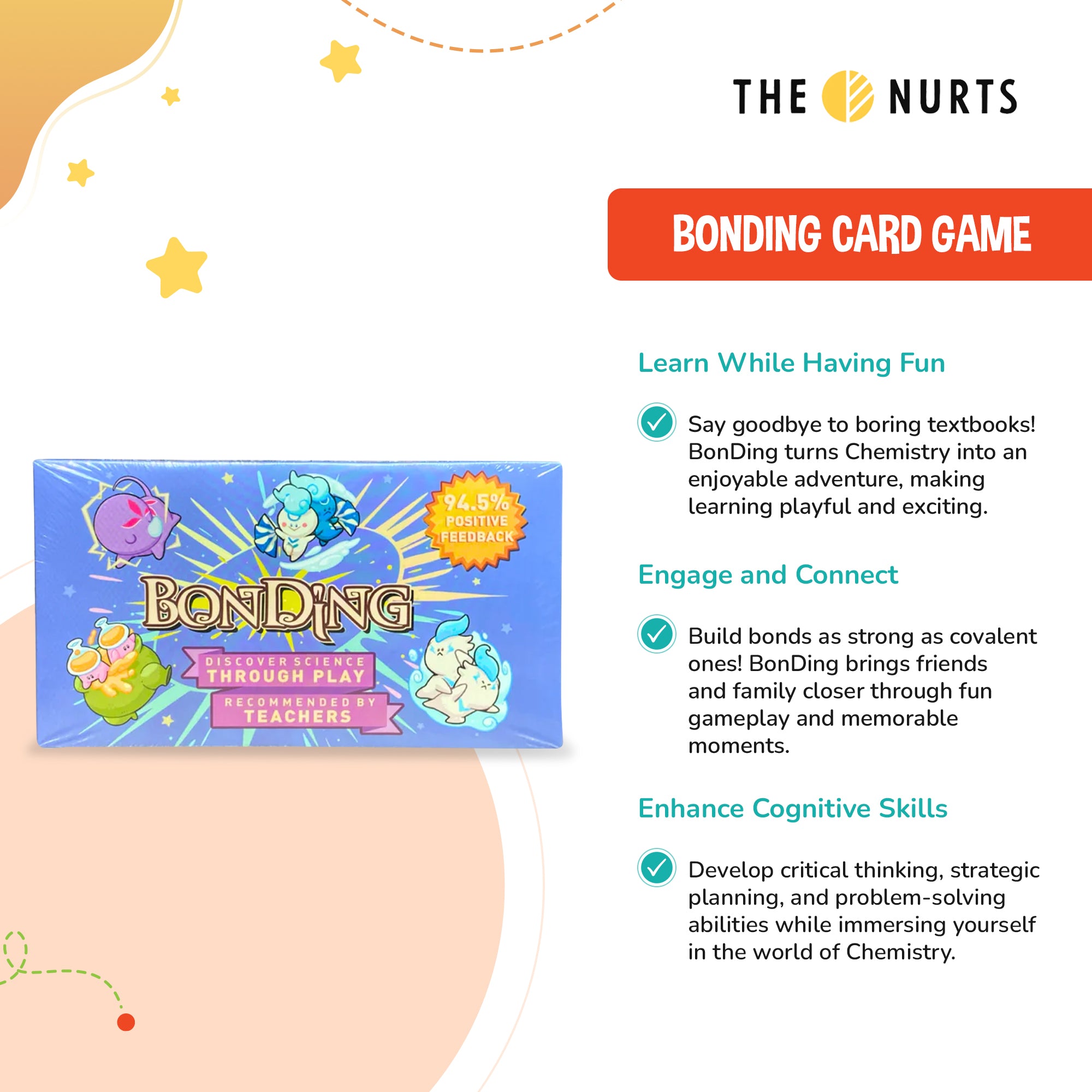 The Nurts BONDING Science-Themed Card Game for 4Y+