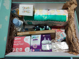 A packed Happy Kind Kiddo gift box seen from above