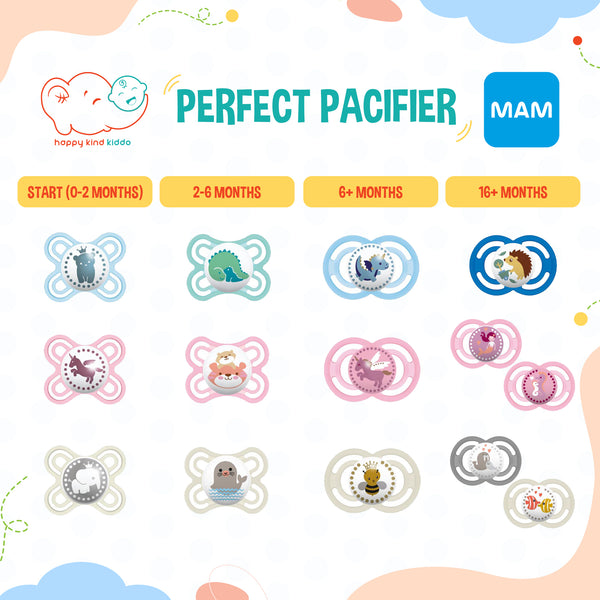 MAM Perfect Pacifier, Softer Baby Soother with Self Sterilising Travel Case