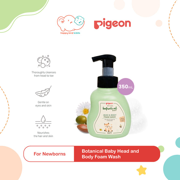 Pigeon Natural Botanical Baby Head and Body Foam Wash (350mL)