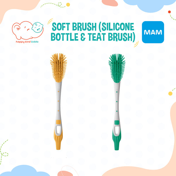 MAM Soft Brush, Soft Silicone Baby Bottle Cleaning & Teat Brush