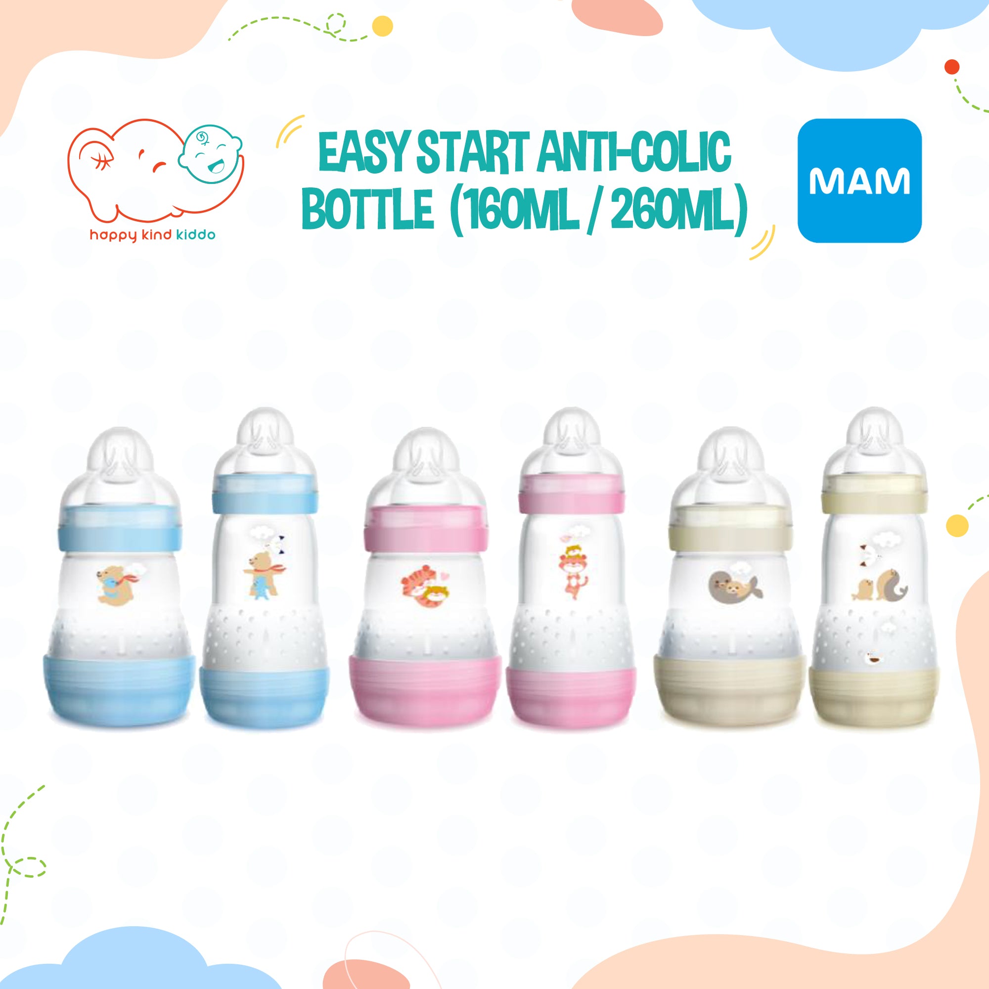 MAM Easy Start Anti-Colic Baby Bottle (160mL or 260mL)
