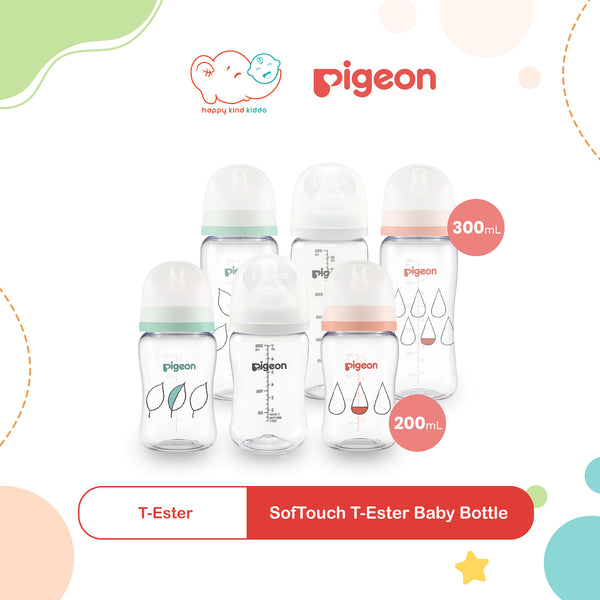 Pigeon SofTouch T-Ester Nursing Baby Bottle, 2 Sizes (200mL, 300mL)