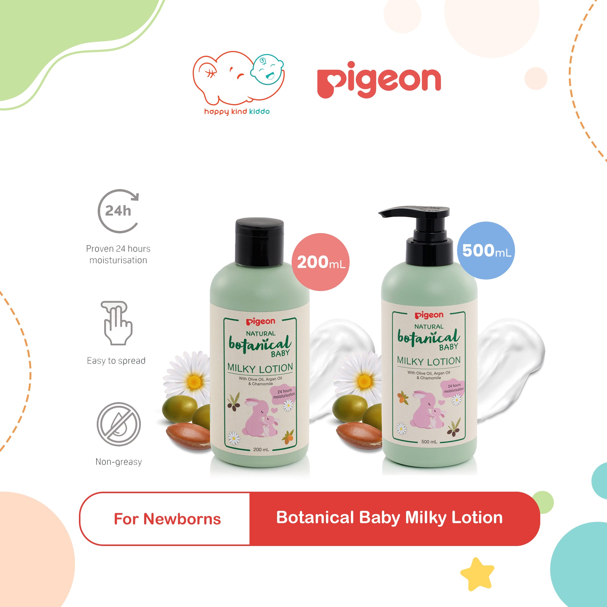 Pigeon Natural Botanical Baby Milky Lotion (200mL, 500mL)