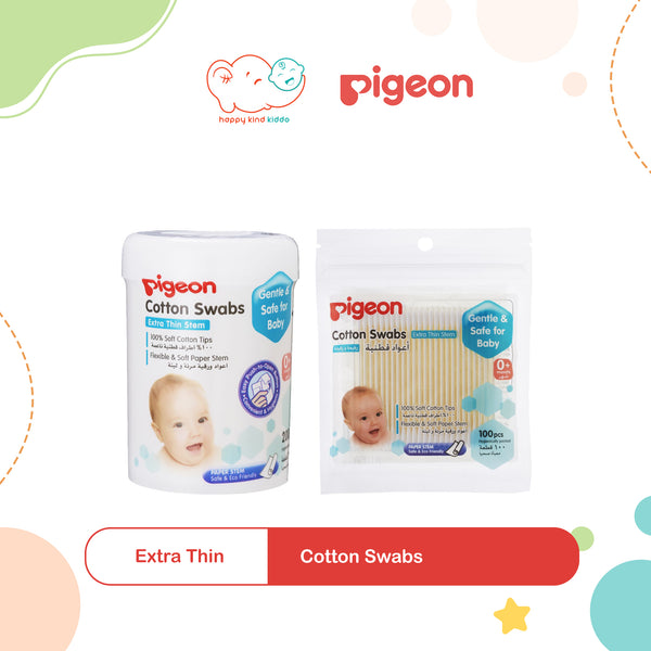 Pigeon Extra Thin Cotton Swabs (100s, 200s)