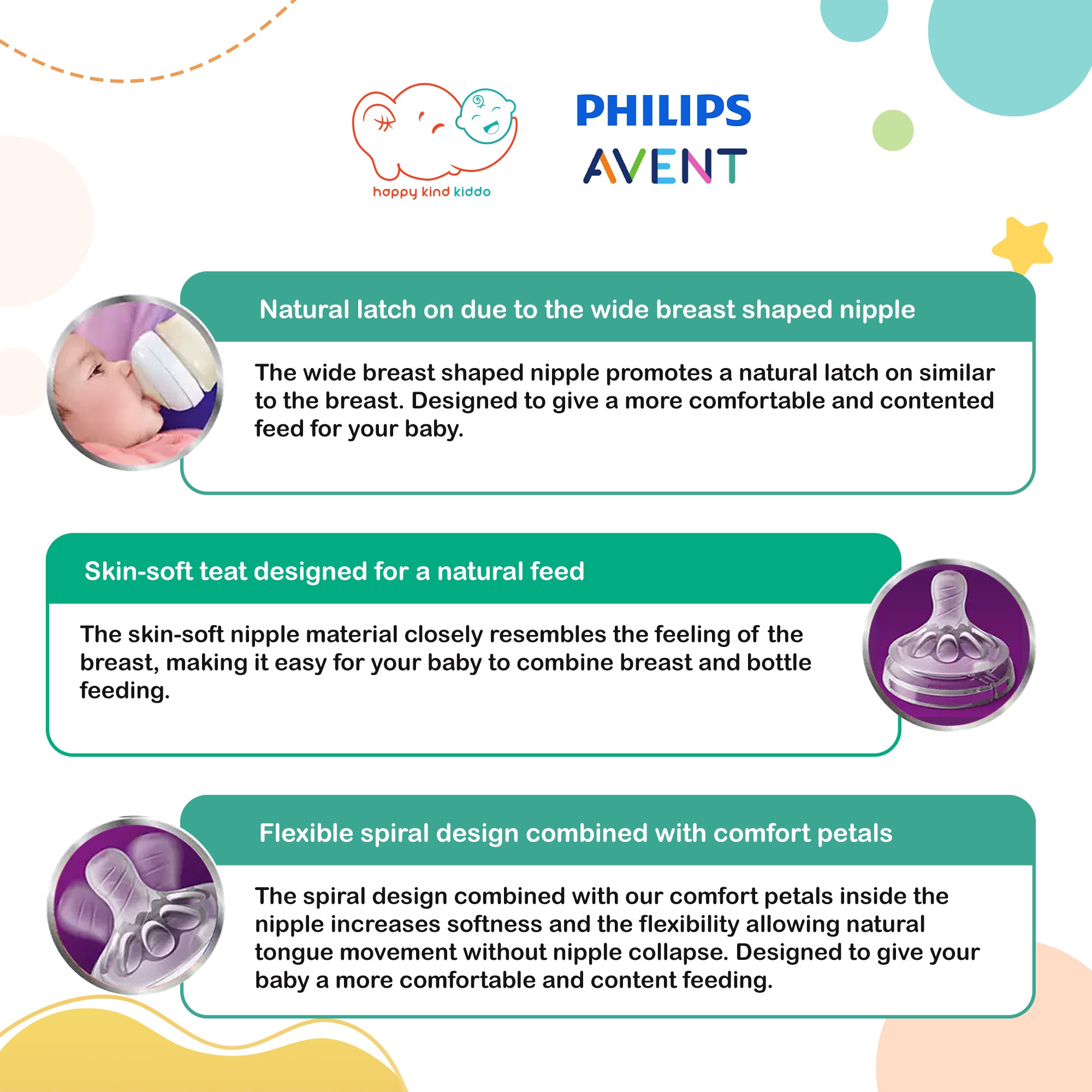 Philips Avent Natural Baby Bottle (Single or Twin Pack), 3 Sizes (125mL, 260mL, 330mL)