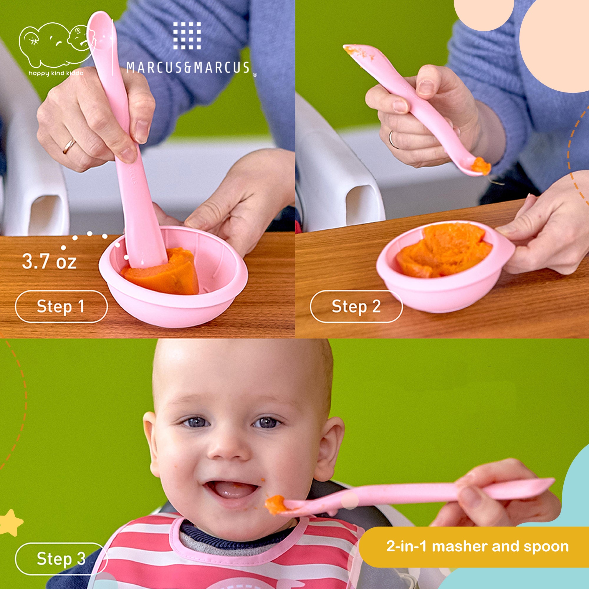 Marcus & Marcus Masher Spoon & Bowl Set for 6M+