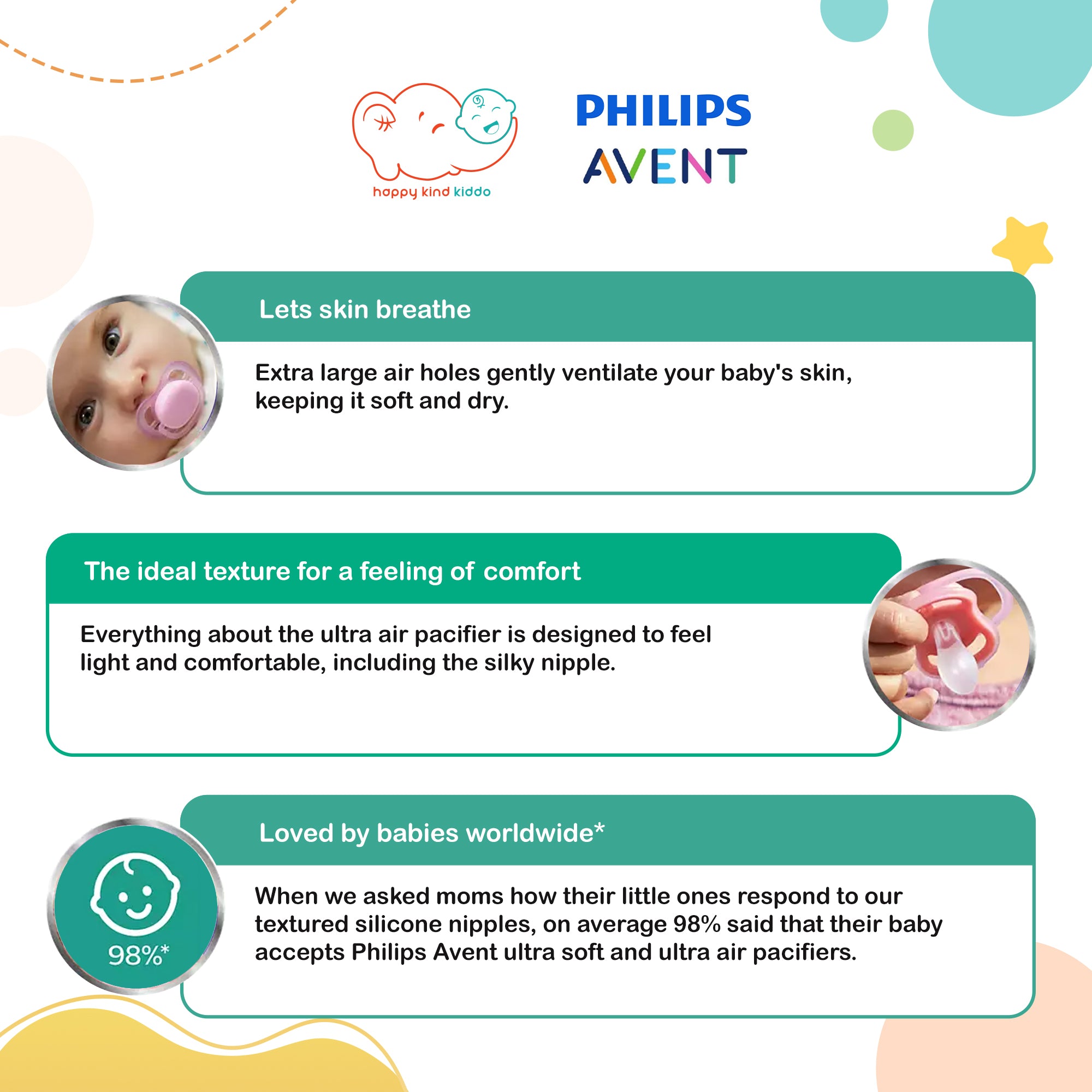 Philips Ultra Air Pacifier (2pcs) for Newborn or 6-18M