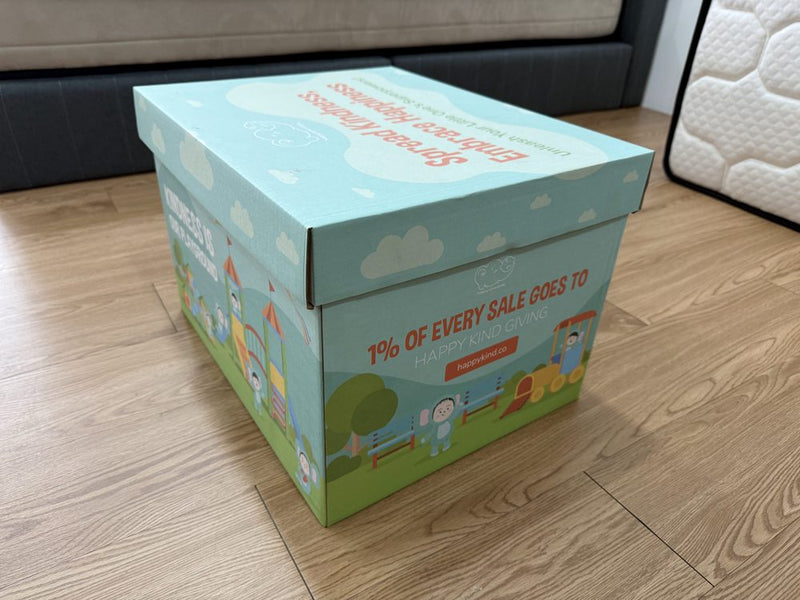 The closed Happy Kind Kiddo gift box